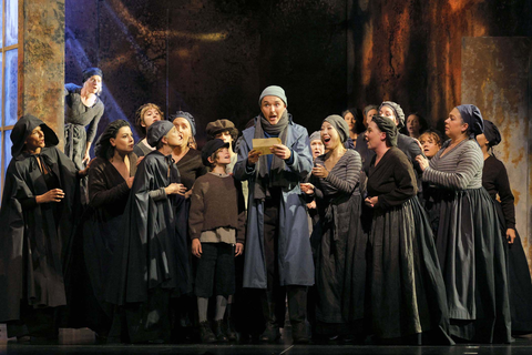 Samuel Kidd as Christiano with members of the San Francisco Opera Chorus in Verdi's "Un Ballo in Maschera." Photo: Cory Weaver/San Francisco Opera