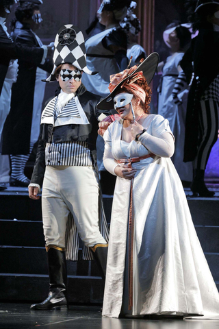 Michael Fabiano as Gustavus III and Lianna Haroutounian as Amelia in Verdi's "Un Ballo in Maschera." Photo: Cory Weaver/San Francisco Opera