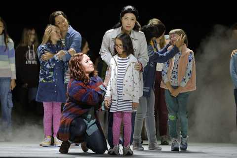 Irene Roberts as Offred (center) in Poul Ruders and Paul Bentley's "The Handmaid's Tale." Photo: Cory Weaver/San Francisco Opera