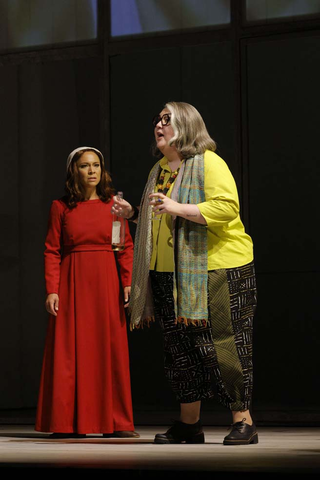 Irene Roberts as Offred and Gabrielle Beteag as Offred's Mother in Poul Ruders and Paul Bentley's "The Handmaid's Tale." Photo: Cory Weaver/San Francisco Opera