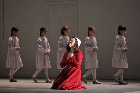 Irene Roberts as Offred in Poul Ruders and Paul Bentley's "The Handmaid's Tale." Photo: Cory Weaver/San Francisco Opera