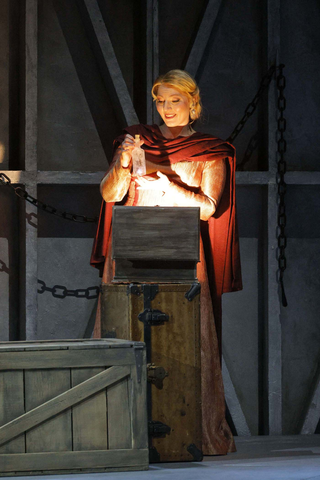 Annika Schlicht as Brangäne in Wagner's "Tristan und Isolde." Photo: Cory Weaver/San Francisco Opera