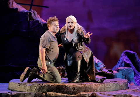 Daniel Brenna as Siegfried and Iréne Theorin as Brünnhilde in Wagner's "Götterdämmerung."   Photographer: Cory Weaver/San Francisco Opera.