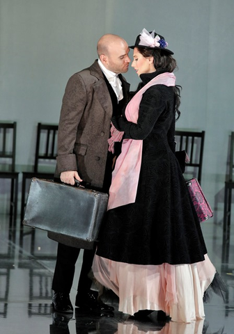 Michael Fabiano as Des Grieux and Ellie Dehn in the title role of Massenet's "Manon."  Photographer: Cory Weaver/San Francisco Opera.