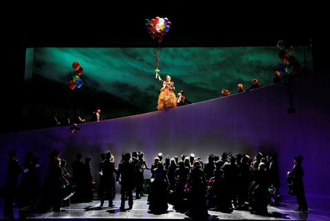 A scene from Act III, Scene 1 of Massenet's "Manon" with Ellie Dehn in the title role.  Photographer: Cory Weaver/San Francisco Opera.