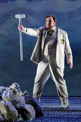 Brian Mulligan as Donner in Wagner’s “Das Rheingold.”  Photographer: Cory Weaver/San Francisco Opera.