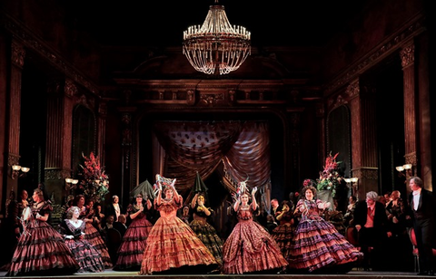 A scene from Act II, Scene 2 of Verdi's "La Traviata."  Photographer: Cory Weaver/San Francisco Opera.