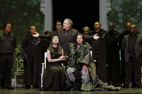 Ying Fang as Ilia, Daniela Mack as Idamante, and Matthew Polenzani in the title role of Mozart's "Idomeneo."  Photo: Cory Weaver/San Francisco Opera