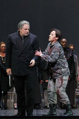 Matthew Polenzani as Idomeneo and Daniela Mack as Idamante in Mozart's "Idomeneo."  Photo: Cory Weaver/San Francisco Opera