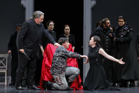 Matthew Polenzani as Idomeneo, Daniela Mack as Idamante, and Ying Fang as Ilia in Mozart's "Idomeneo."  Photo: Cory Weaver/San Francisco Opera