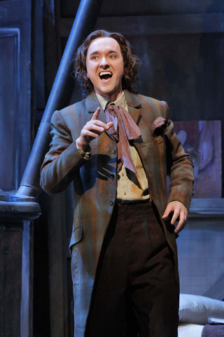 Samuel Kidd (Schaunard), La Bohème, Giacomo Puccini. San Francisco Opera, 2024-25. Photo: Cory Weaver/San Francisco Opera