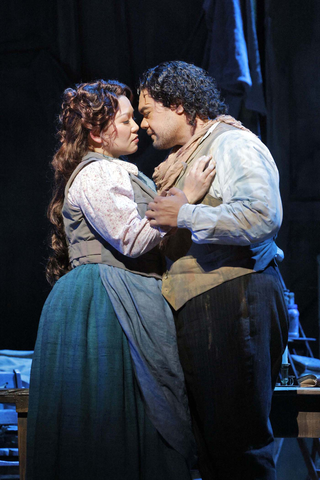Karen Chia-ling Ho (Mimì) and Pene Pati (Rodolfo), La Bohème, Giacomo Puccini. San Francisco Opera, 2024-25. Photo: Cory Weaver/San Francisco Opera