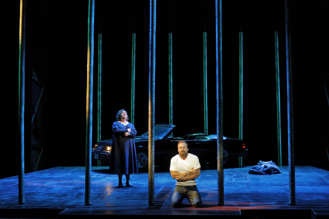 Jamie Barton as Sister Helen Prejean and Ryan McKinny as Joseph De Rocher in Jake Heggie and Terrence McNally's "Dead Man Walking." Photo: Cory Weaver/San Francisco Opera