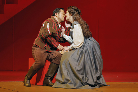 Yongzhao Yu as the Duke of Mantua and Adela Zaharia as Gilda in Verdi's "Rigoletto."