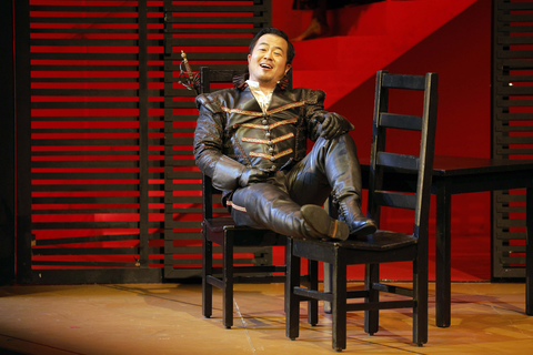 Yongzhao Yu as the Duke of Mantua in Verdi's "Rigoletto."