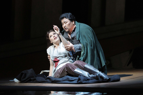 Adela Zaharia as Gilda and Amartuvshin Enkhbat as the title role in Verdi's "Rigoletto."