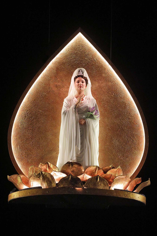 Mei Gui Zhang as Guanyin in Huang Ruo and David Henry Hwang's "The Monkey King." Photo: Cory Weaver/San Francisco Opera