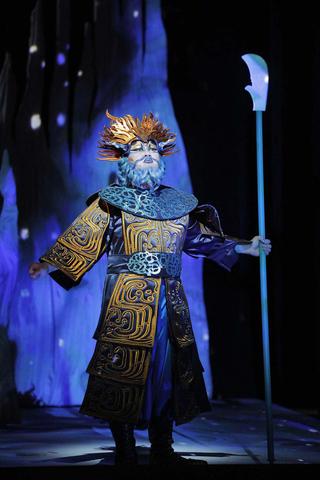 Joo Won Kang as Dragon King Ao Guang in Huang Ruo and David Henry Hwang's "The Monkey King." Photo: Cory Weaver/San Francisco Opera
