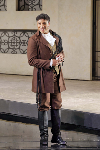 Justin Austin as Figaro in Rossini's "The Barber of Seville." Photo: Cory Weaver/San Francisco Opera
