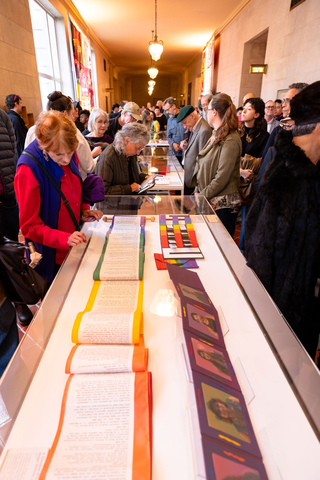 The Rainbow Pride Flag Project exhibit by Hand Bookbinders of California at the War Memorial Opera House. Photo: Reneff-Olson Productions/San Francisco Opera