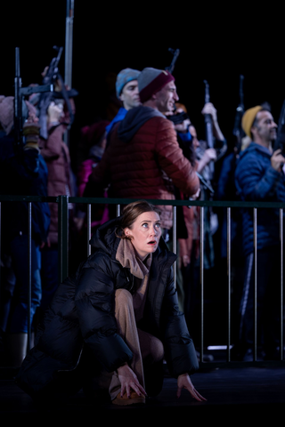 Heidi Stober as Mary with members of the San Francisco Opera Chorus in Thea Musgrave's "Mary, Queen of Scots." Photo: Matthew Washburn/San Francisco Opera