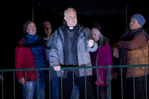 Philip Skinner as Lord Gordon with members of the San Francisco Opera Chorus in Thea Musgrave's "Mary, Queen of Scots." Photo: Matthew Washburn/San Francisco Opera