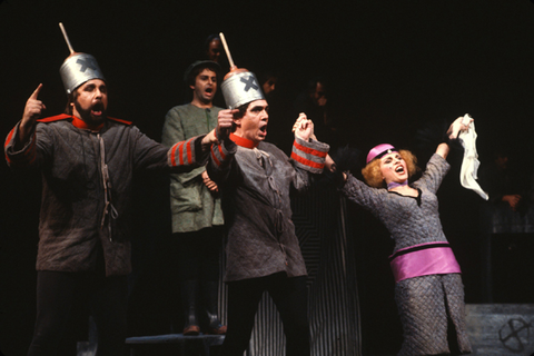 Ensemble, The Good Soldier Schweik, Robert Kurka. San Francisco Opera/SPOT, 1980-81. Photographer: Ron Scherl/San Francisco Opera.