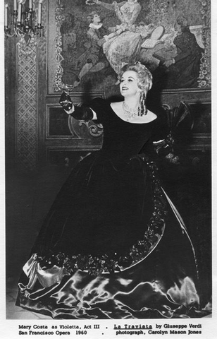 La Traviata, Giuseppe Verdi. San Francisco Opera, 1960. Photographer: Carolyn Mason Jones/San Francisco Opera.