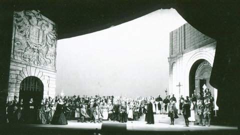 Don Carlo, Giuseppe Verdi. San Francisco Opera, 1958. Photographer: Bill Cogan/San Francisco Opera.