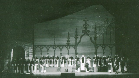 Don Carlo, Giuseppe Verdi. San Francisco Opera, 1958. Photographer: Bill Cogan/San Francisco Opera.