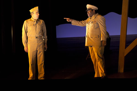 James Maddalena (Jack Hubbard), Eric Owen (General Leslie Groves), Doctor Atomic, John Adams. San Francisco Opera, 2005-06. Photographer: Terrence McCarthy/San Francisco Opera.