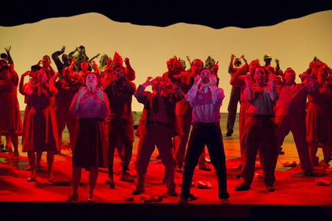 Chorus, Doctor Atomic, John Adams. San Francisco Opera, 2005-06. Photographer: Terrence McCarthy/San Francisco Opera.