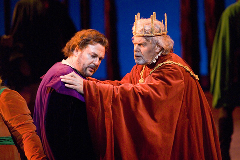 Thomas Moser (Tristan), Kristinn Sigmundsson (King Marke), Tristan und Isolde, Richard Wagner. San Francisco Opera, 2006-07. Photographer: Terrence McCarthy/San Francisco Opera.