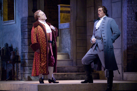 Eric Halfvarson (Geronte de Ravior), John Hancock (Lescaut), Manon Lescaut, Giacomo Puccini. San Francisco Opera, 2006-07. Photographer: Terrence McCarthy/San Francisco Opera.