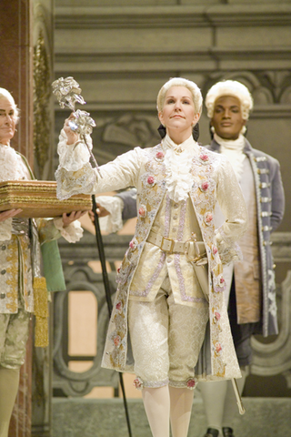 Joyce DiDonato (Octavian), Supernumeraries, Der Rosenkavalier, Richard Strauss. San Francisco Opera, 2006-07. Photographer: Terrence McCarthy/San Francisco Opera.