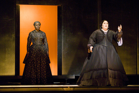 Kendall Gladen (Elizabeth Keckley), Heidi Melton (Mary Todd Lincoln), Appomattox, Philip Glass. San Francisco Opera, 2007-08. Photographer: Terrence McCarthy/San Francisco Opera.