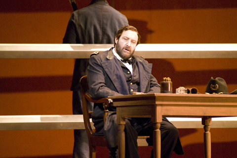 Andrew Shore (Ulysses S. Grant), Appomattox, Philip Glass. San Francisco Opera, 2007-08. Photographer: Terrence McCarthy/San Francisco Opera.