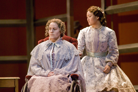 Elza van den Heever (Mary Custis Lee), Ji Young Yang (Julia Agnes Lee), Appomattox, Philip Glass. San Francisco Opera, 2007-08. Photographer: Terrence McCarthy/San Francisco Opera.