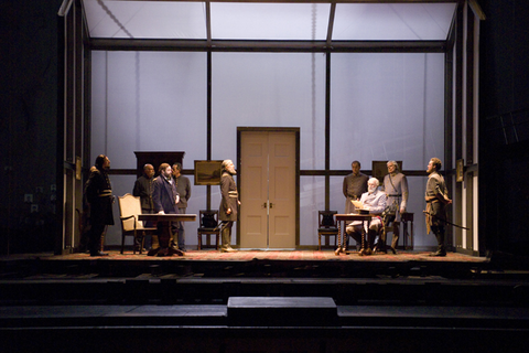 Andrew Shore (Ulysses S. Grant), Dwayne Croft (Robert E. Lee), Ensemble, Appomattox, Philip Glass. San Francisco Opera, 2007-08. Photographer: Terrence McCarthy/San Francisco Opera.