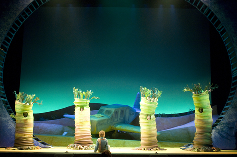 Andrew Bidlack (Baobab), Kenneth Kellog (Baobab), Brian Leerhuber (Bobab), Adam Paul Lau (Baobab), The Little Prince, Rachel Portman. San Francisco Opera, 2007-08. Photographer: Kristen Loken/San Francisco Opera.