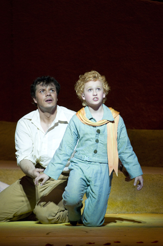 Eugene Brancoveanu (The Pilot), Tovi Wayne (The Little Prince), The Little Prince, Rachel Portman. San Francisco Opera, 2007-08. Photographer: Kristen Loken/San Francisco Opera.