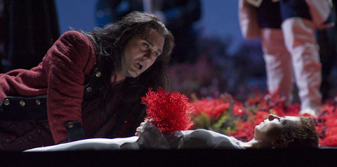 Giuseppe Filanoti (Edgardo), Natalie Dessay (Lucia), Lucia di Lammermoor, Gaetano Donizetti. San Francisco Opera, 2007-08. Photographer: Terrence McCarthy/San Francisco Opera.