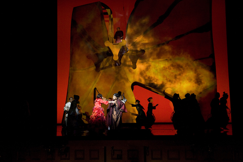 Ensemble, The Bonesetter's Daughter, Stewart Wallace. San Francisco Opera, 2008-09. Photographer: Terrence McCarthy/San Francisco Opera.