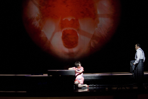 Zheng Cao (Ruth Young Kamen), Hao Jiang Tian (Chang the Coffinmaker), The Bonesetter's Daughter, Stewart Wallace. San Francisco Opera, 2008-09. Photographer: Terrence McCarthy/San Francisco Opera.