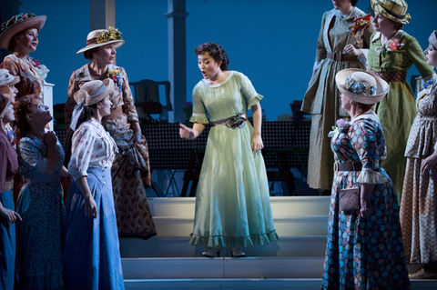 Ji Young Yang (Gianetta), Chorus, L'Elisir d'Amore, Gaetano Donizetti. San Francisco Opera, 2008-09. Photographer: Terrence McCarthy/San Francisco Opera.