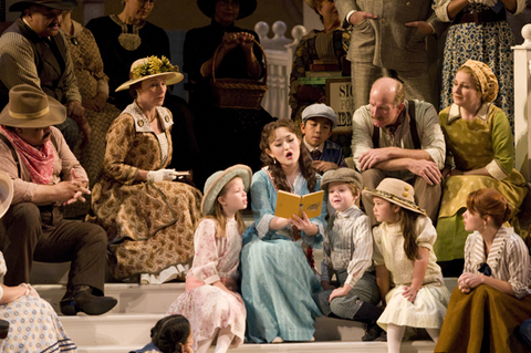 Ji Youn Yang (Adina), Ensemble, The Elixir of Love for Families, Gaetano Donizetti. San Francisco Opera, 2008-09. Photographer: Kristen Loken/San Francisco Opera.