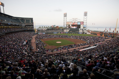 Simulcast, June 5, 2009 broadcast to San Francisco's AT&T Park for a crowd of 27,000, Tosca, Giacomo Puccini. San Francisco Opera, 2008-09. Photographer: Kristen Loken/San Francisco Opera.