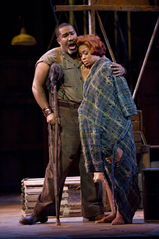 Eric Owens (Porgy), Laquita Mitchell (Bess), Porgy and Bess, The Gershwins. San Francisco Opera, 2008-09. Photographer: Terrence McCarthy/San Francisco Opera.