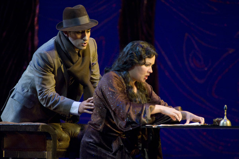 Charles Castronovo (Alfredo Germont), Anna Netrebko (Violetta Valéry), La Traviata, Giuseppe Verdi. San Francisco Opera, 2008-09. Photographer: Terrence McCarthy/San Francisco Opera.