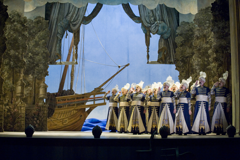 Chorus, Die Entführung aus dem Serail, Wolfgang Amadeus Mozart. San Francisco Opera, 2009-10. Photographer: Terrence McCarthy/San Francisco Opera.